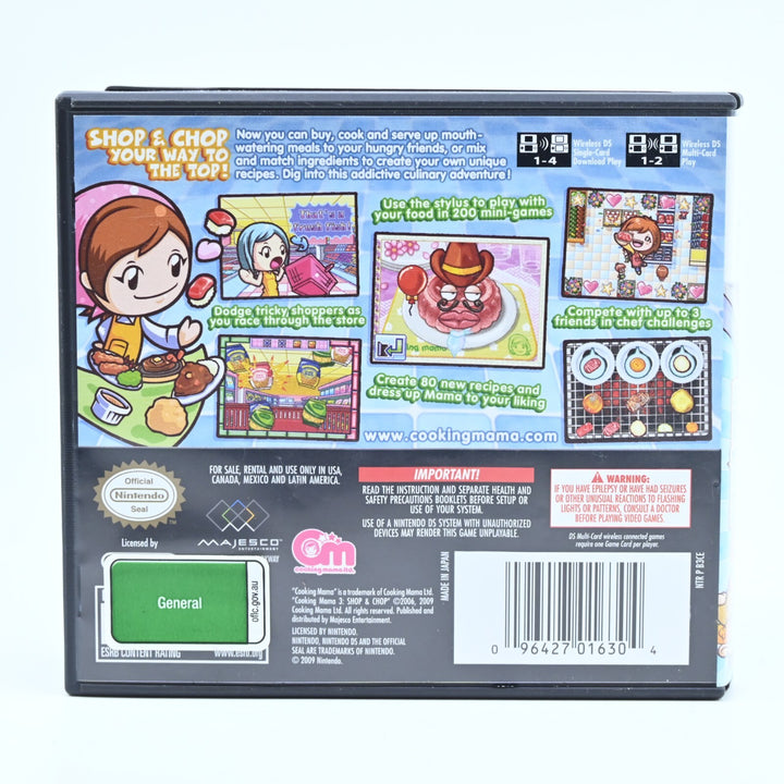 Cooking Mama 3: Shop & Chop - Nintendo DS Game - PAL + Manual - FREE POST!