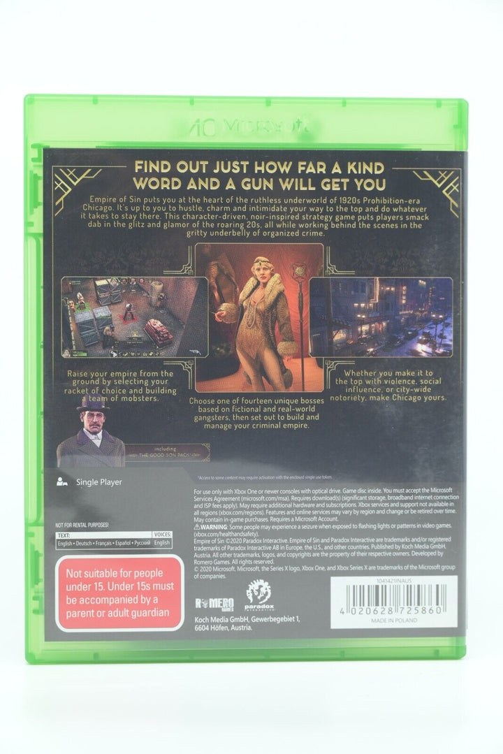 Empire of Sin - Xbox One Game - PAL - FREE POST!