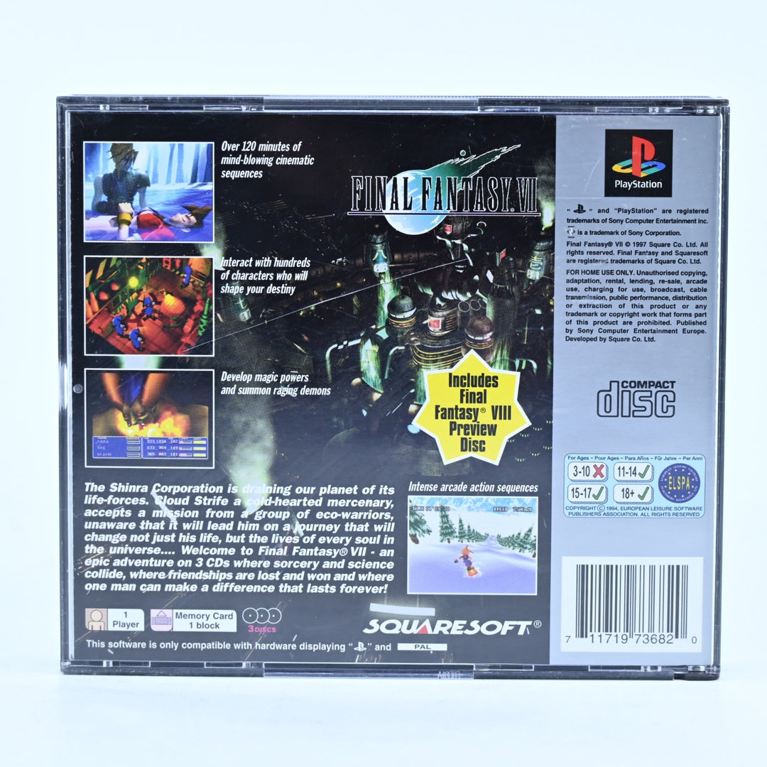 Final Fantasy VII - Sony Playstation 1 / PS1 Game + Manual - PAL - MINT DISC!