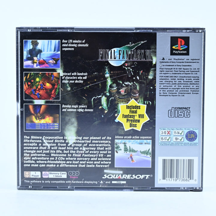 Final Fantasy VII - Sony Playstation 1 / PS1 Game + Manual - PAL - MINT DISC!