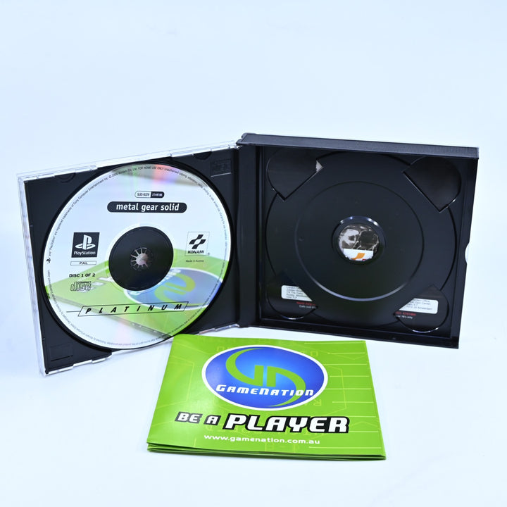 Metal Gear Solid - Sony Playstation 1 / PS1 Game + Manual - PAL - MINT DISC!