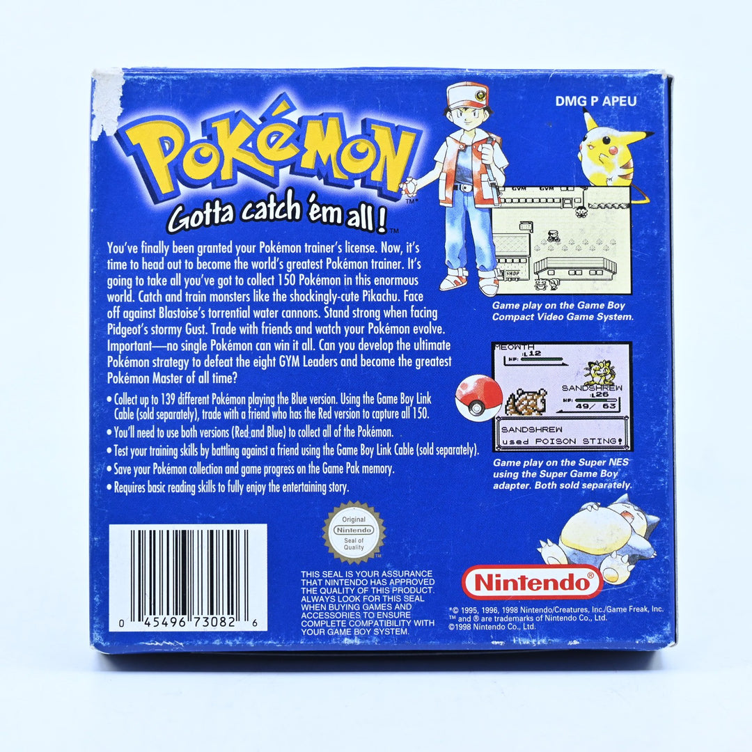 Pokemon Blue Version - Nintendo Gameboy Boxed Game - PAL - NEW SAVE BATTERY!