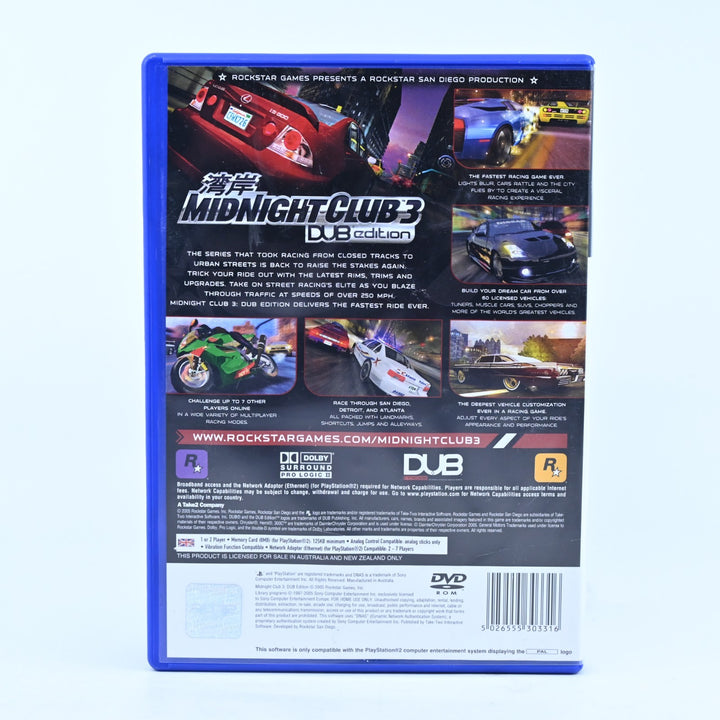 Midnight Club 3: DUB Edition - Sony Playstation 2 / PS2 Game + Manual - PAL