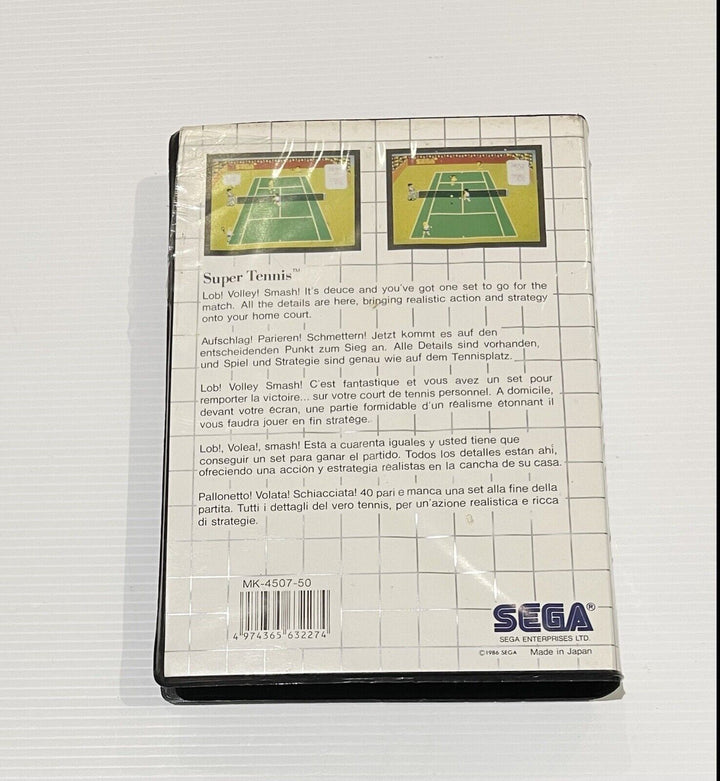 Super Tennis the Sega Cartridge - Sega Master System Game - PAL - FREE POST!