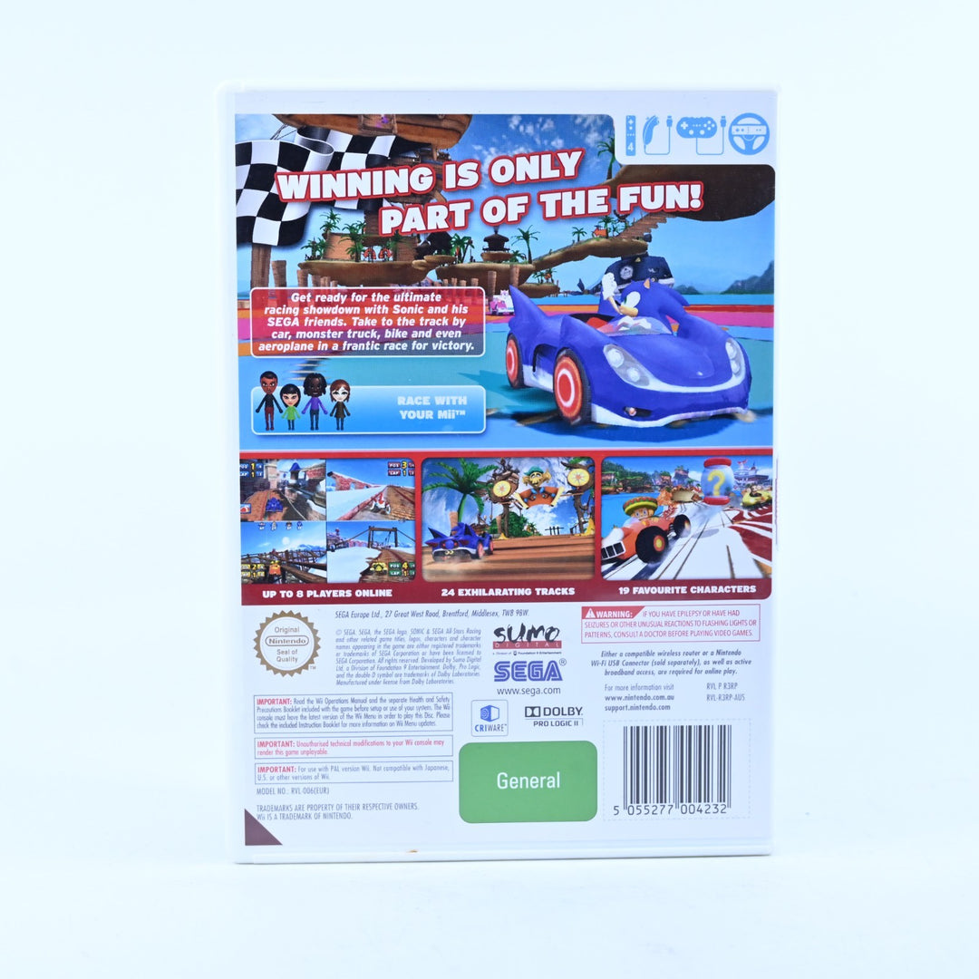 Sonic &amp; Sega All-Stars Racing - Nintendo Wii Game + Manual - PAL