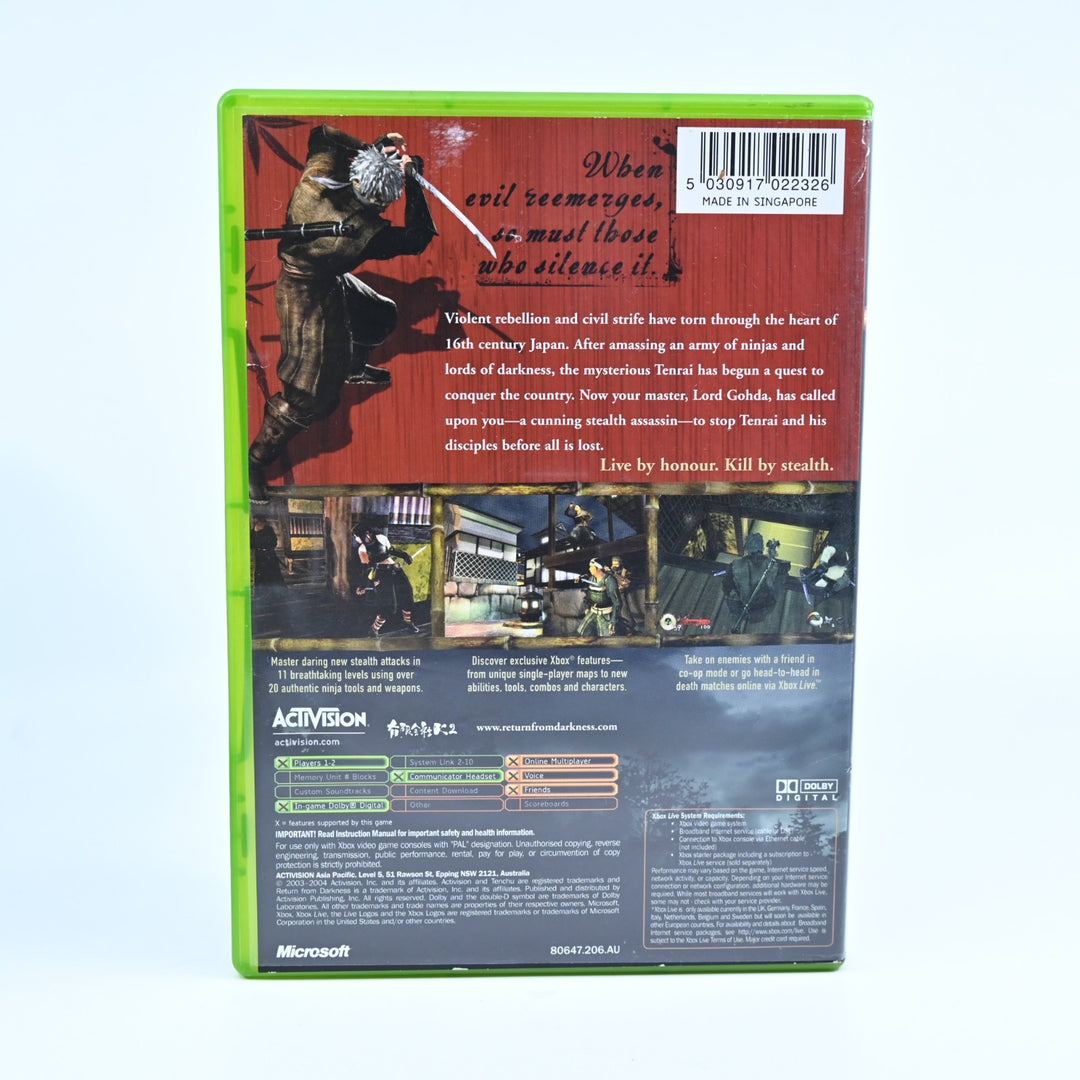 Tenchu: Return from Darkness - Original Xbox Game + Manual - PAL - MINT DISC!