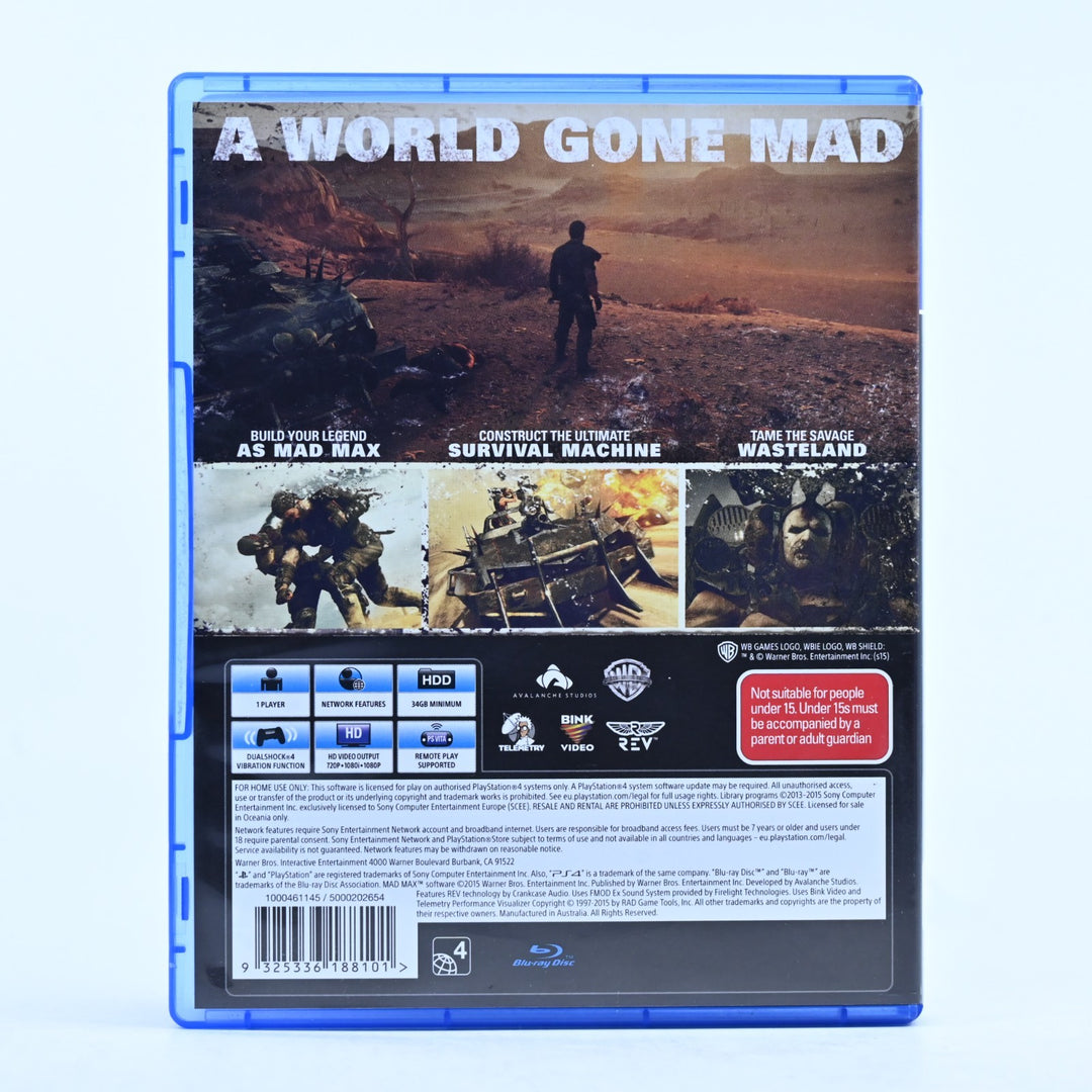 Mad Max - Sony Playstation 4 / PS4 Game - MINT DISC!