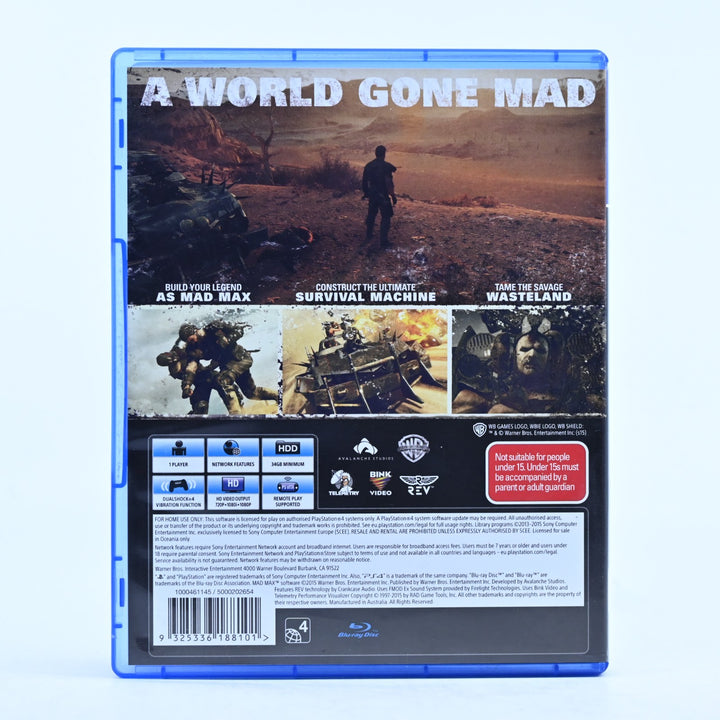 Mad Max - Sony Playstation 4 / PS4 Game - MINT DISC!