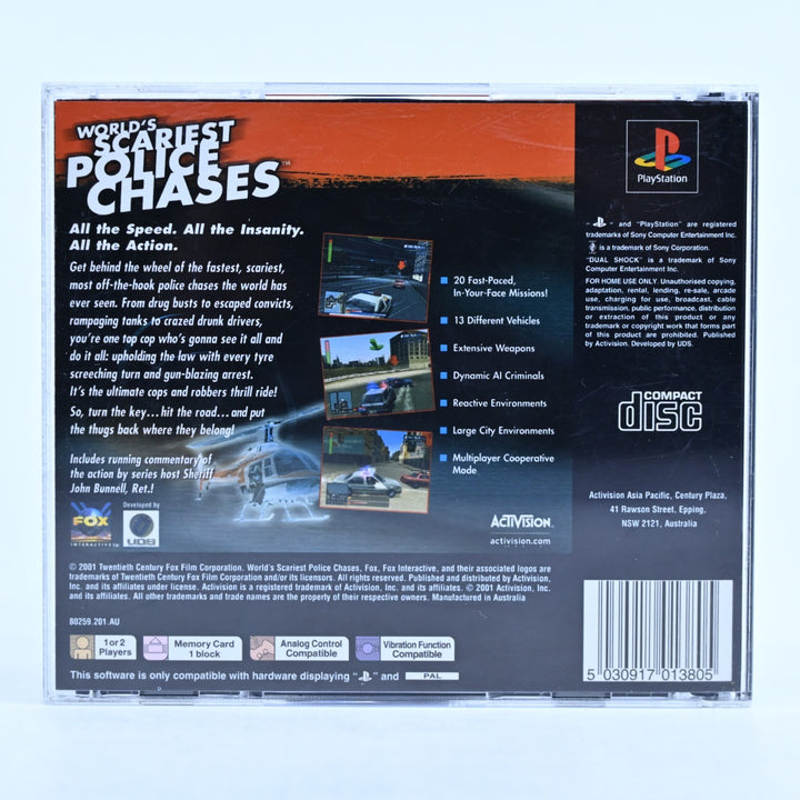 World's Scariest Police Chases - Sony Playstation 1 / PS1 Game + Manual - PAL