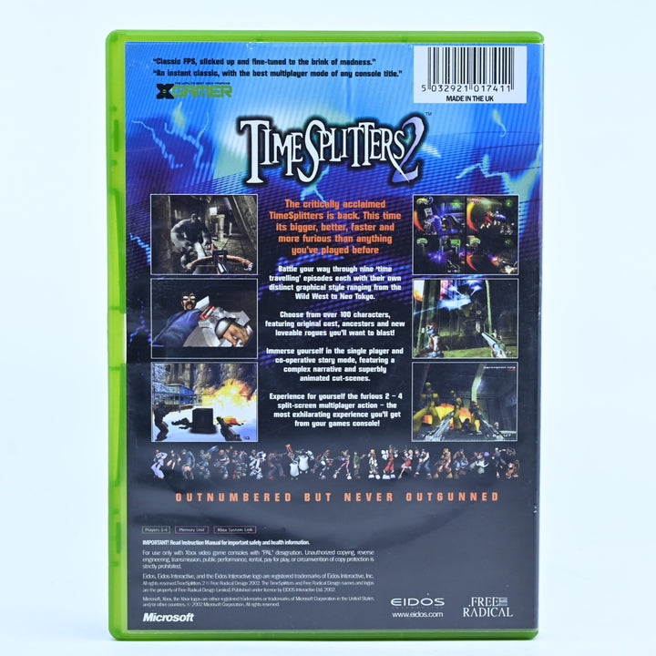 TimeSplitters 2 - Original Xbox Game + Manual - PAL - MINT DISC!