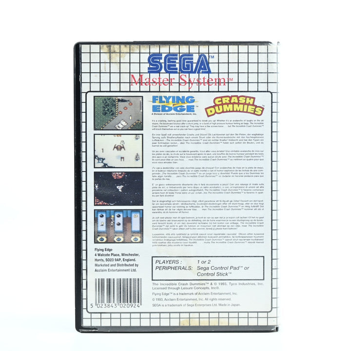Crash Dummies - No Manual - Sega Master System Game - PAL - FREE POST!