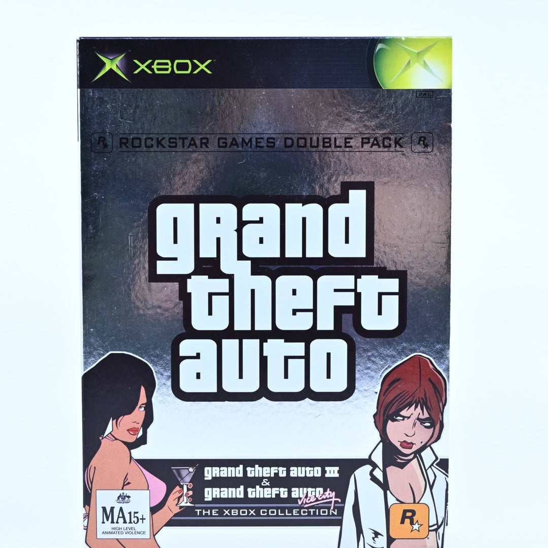 Grand Theft Auto Double Pack - Original Xbox Game + Manual - PAL - MINT DISC!