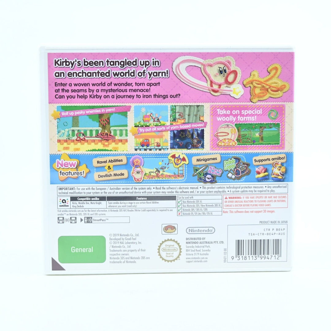 LIKE NEW! Kirby's Extra Epic Yarn - Nintendo 3DS Game - PAL - FREE POST!