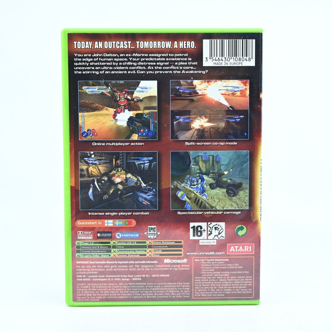 Unreal II: The Awakening - Original Xbox Game + Manual - PAL - NEAR MINT DISC!