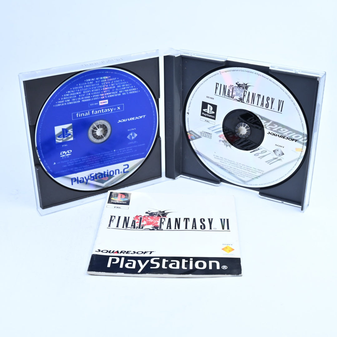 Final Fantasy VI 6 - Sony Playstation 1 / PS1 Game + Manual + FFX Demo - PAL