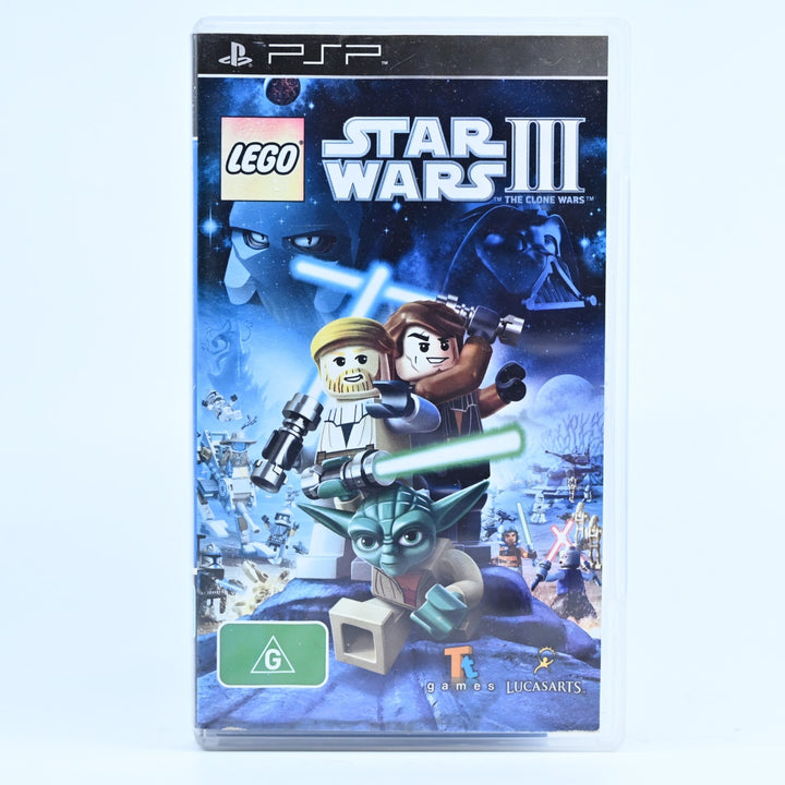 LEGO Star Wars III 3: The Clone Wars - Sony PSP Game + Manual - FREE POST!
