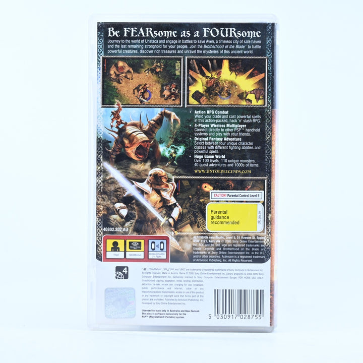Untold Legends: Brotherhood of the Blade - Sony PSP Game - FREE POST!