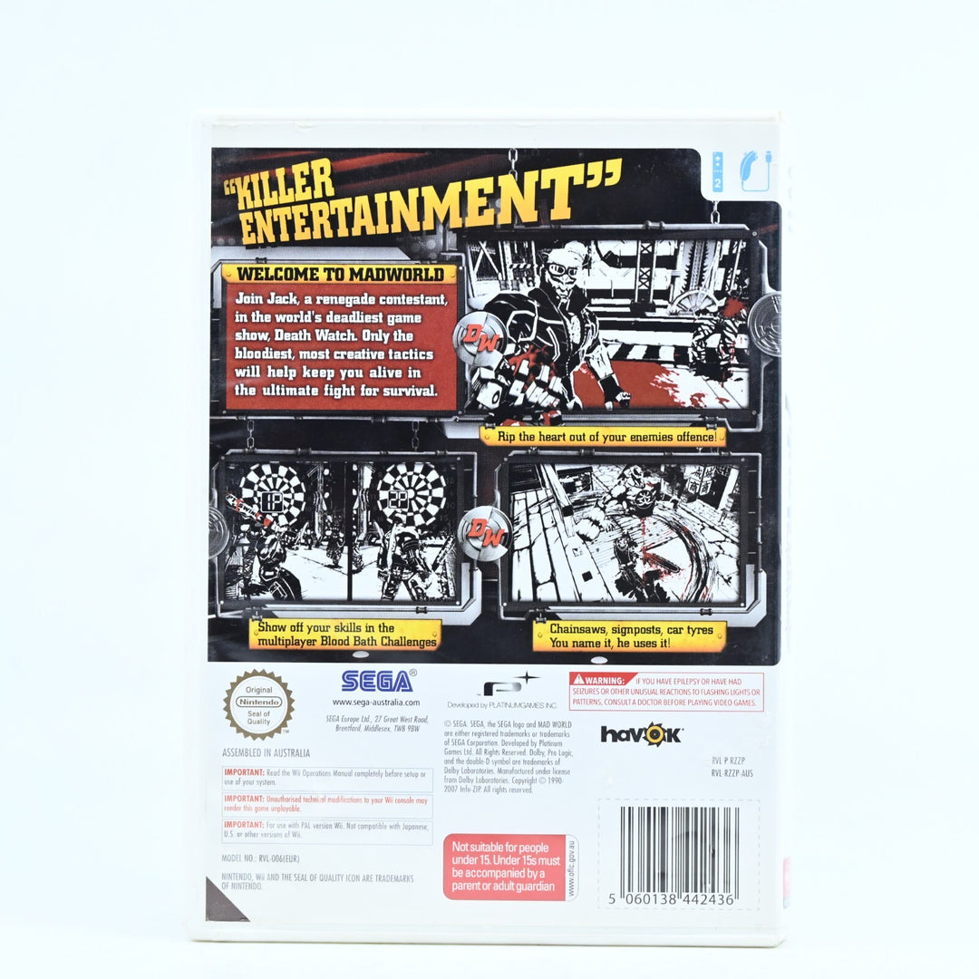 Mad World - Nintendo Wii Game + Manual - PAL