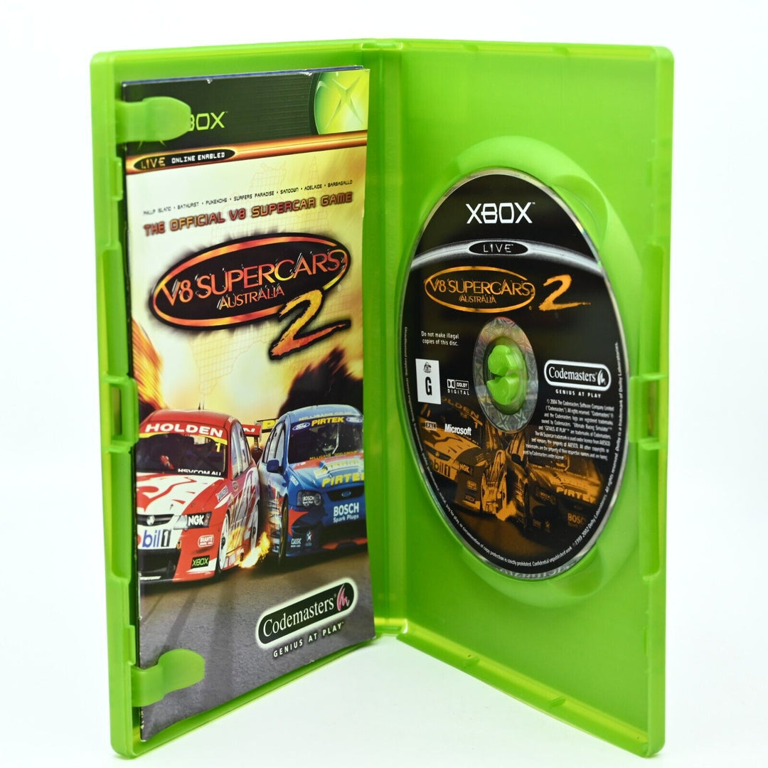 V8 Supercars Australia 2 - Original Xbox Game + Manual - PAL - MINT DISC!