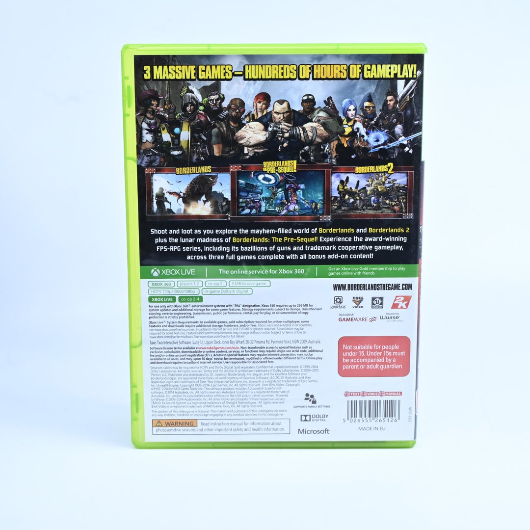 Borderlands Triple Pack - Xbox 360 Game + Manual - PAL - MINT DISC!