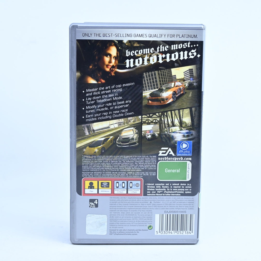Need For Speed: Most Wanted 5-1-0 - Sony PSP Game + Manual - 5.1.0 / 5 1 0
