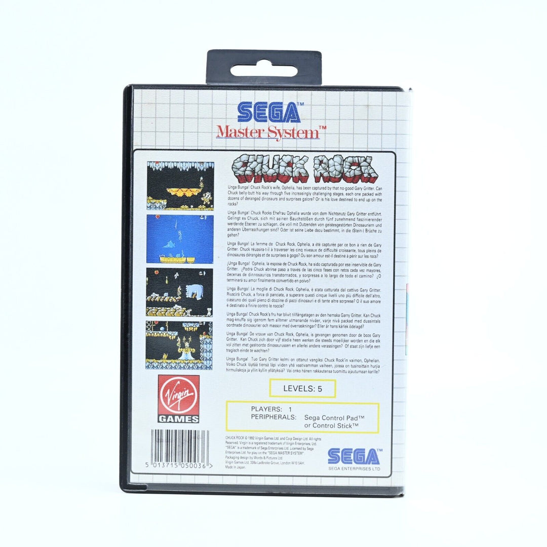 Chuck Rock - Sega Master System Game + Manual - PAL - FREE POST!