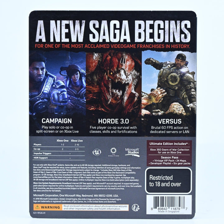 Gears of War 4 Ultimate Edition - Steelbook + Stickers - Xbox One - No Game