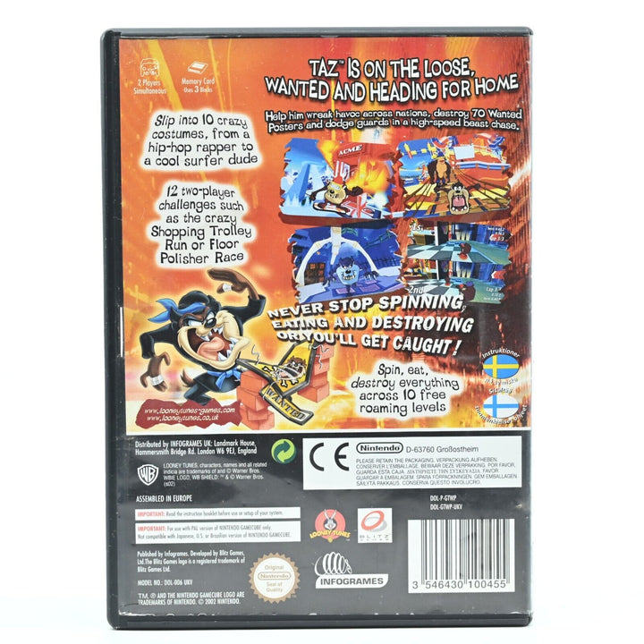 Taz Wanted - DAMAGED MANUAL - Nintendo Gamecube Game - PAL - FREE POST!