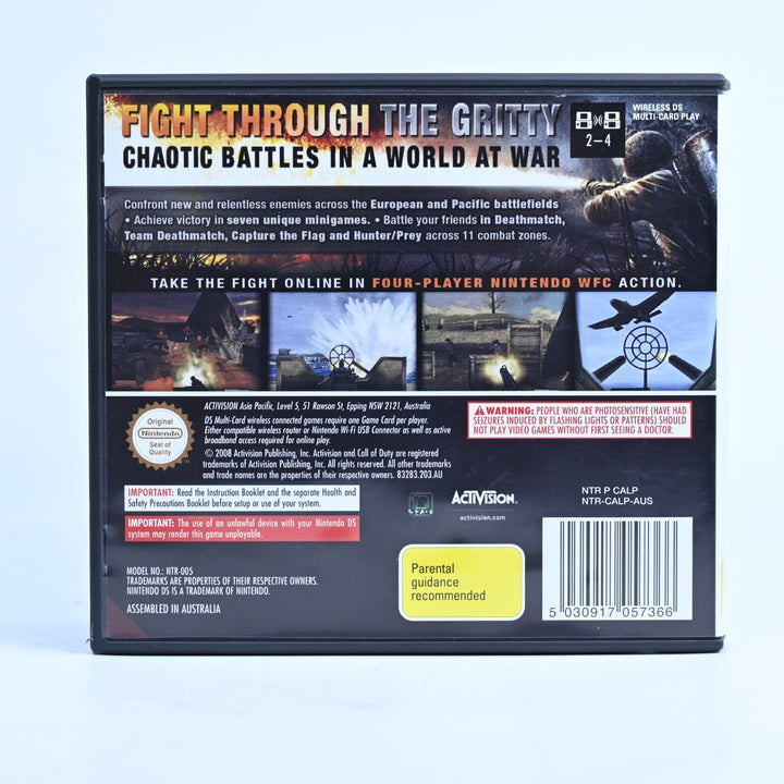 Call Of Duty: World At War - Nintendo DS Game - PAL + Manual - FREE POST!