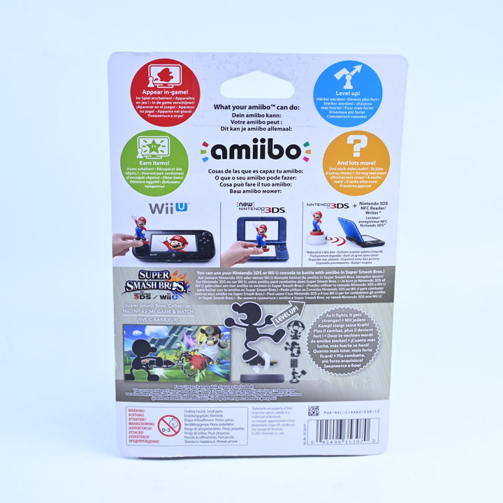 SEALED! Mr. GAME & WATCH Amiibo No. 45 - Super Smash Bros. Collection - Toy