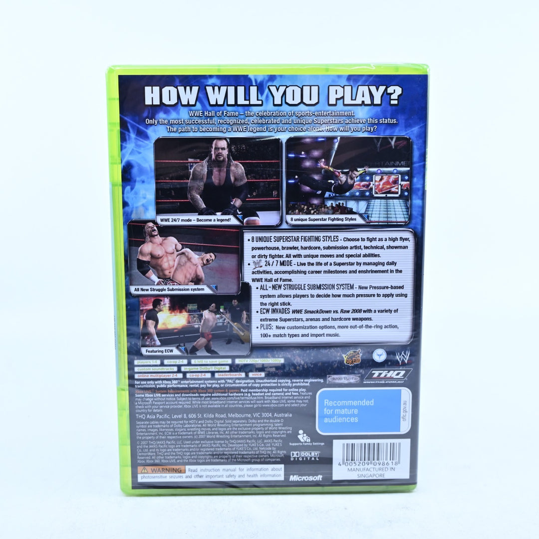 SmackDown vs. Raw 2008 - Xbox 360 Game + Manual - PAL - SEALED!
