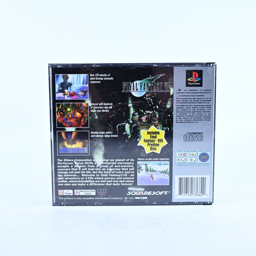 Final Fantasy VII - Sony Playstation 1 / PS1 Game + Manual - PAL - MINT DISC!