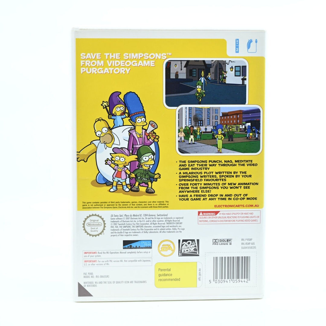 The Simpsons Game - Nintendo Wii Game + Manual - PAL - NEAR MINT DISC!