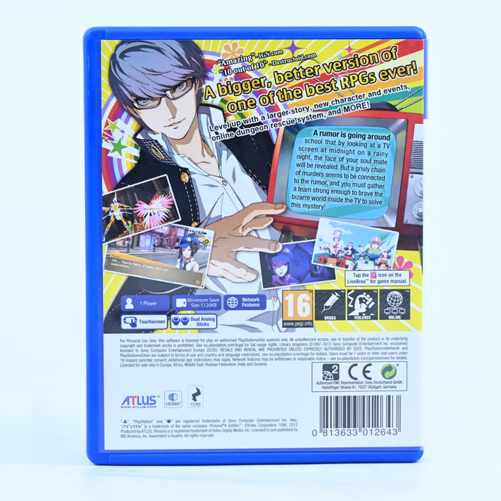 Persona 4 Golden - Sony PS Vita Game - FREE POST!