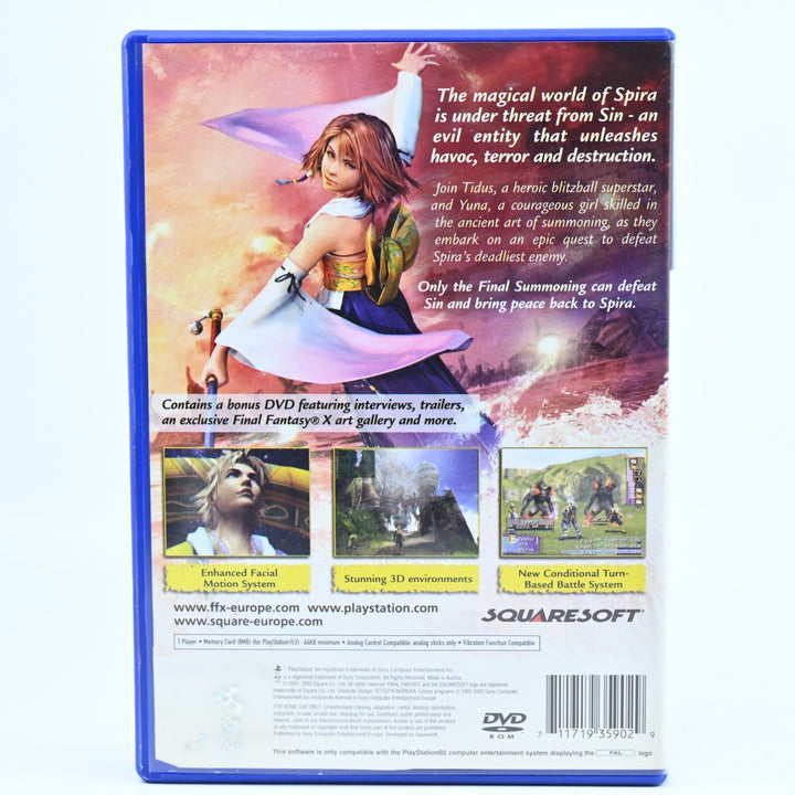 Final Fantasy X 10 + DVD Sony Playstation 2 /PS2 Game - No Manual NEAR MINT DISC