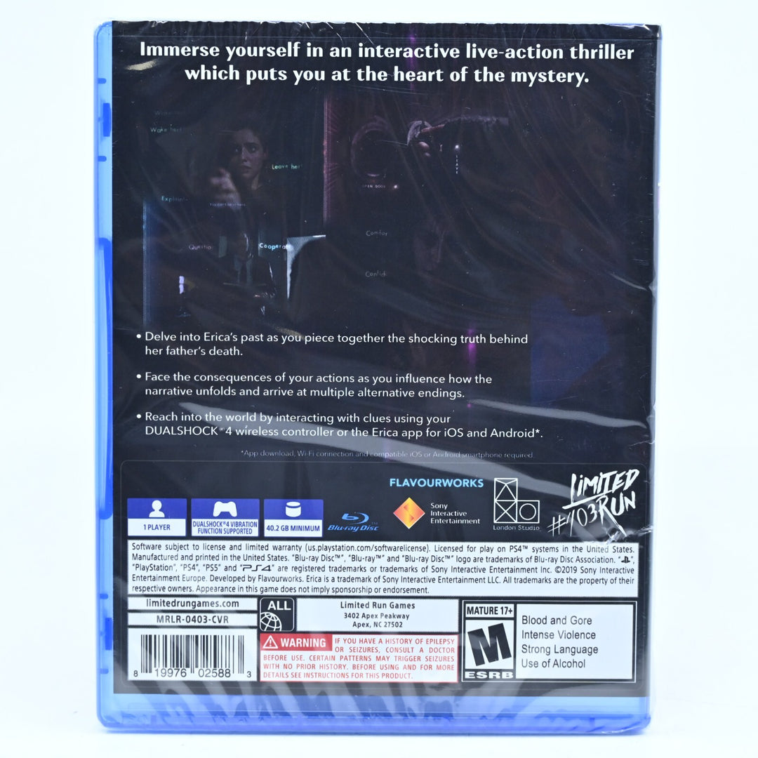 SEALED! Erica - LR-P284 - Sony Playstation 4 / PS4 Game - FREE POST!