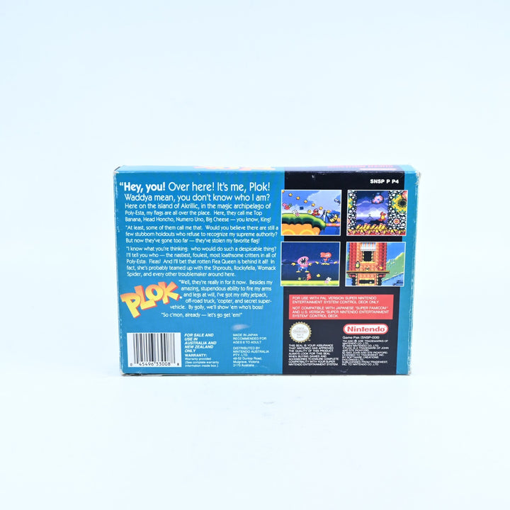 Plok - Super Nintendo / SNES Boxed Game - PAL - FREE POST!