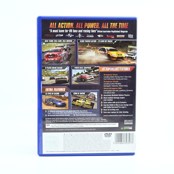 V8 Supercars Australia 2 - Sony Playstation 2 / PS2 Game + Manual - FREE POST!