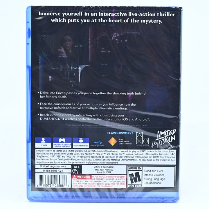 SEALED! Erica - LR-P284 - Sony Playstation 4 / PS4 Game - FREE POST!
