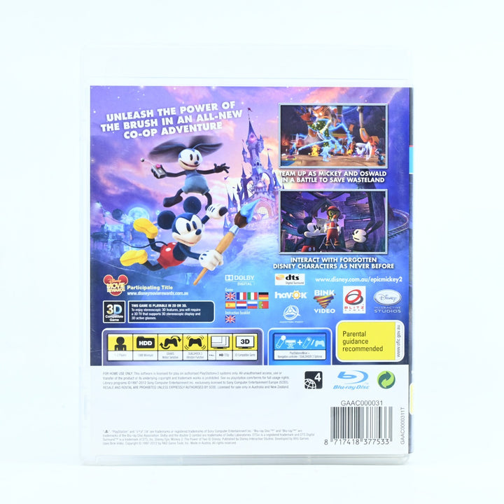 Epic Mickey 2: The Power of Two - Sony Playstation 3 / PS3 Game + Manual