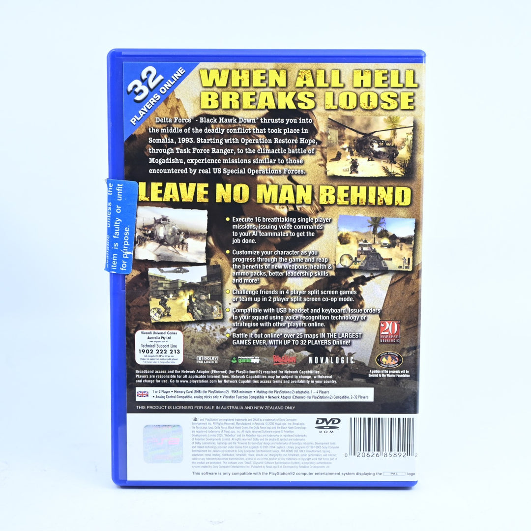 SEALED! Delta Force: Black Hawk Down - Sony Playstation 2 / PS2 Game + Manual
