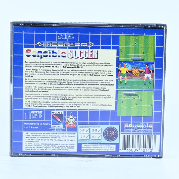 Sensible Soccer - Sega Mega CD Game + Manual - PAL - FREE POST!