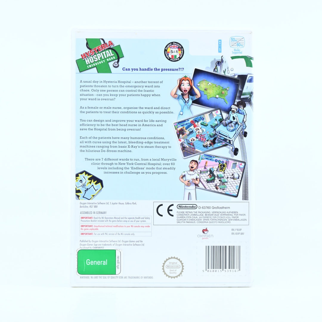 Hysteria Hospital: Emergency Ward - Nintendo Wii Game + Manual - PAL