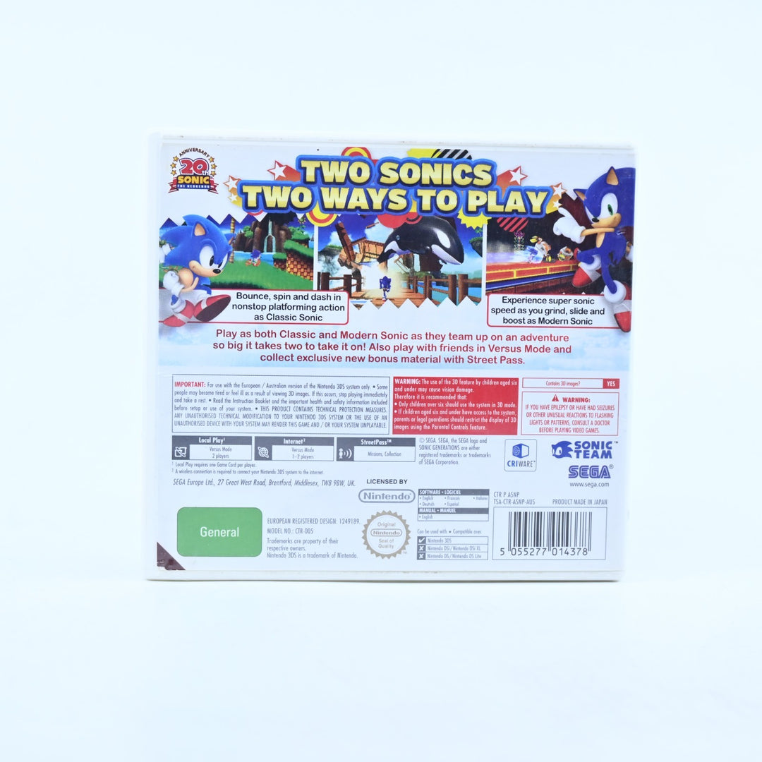 Sonic Generations - Nintendo 3DS Game - PAL + Manual - FREE POST!