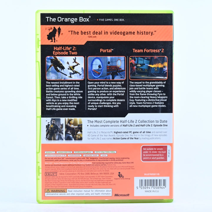 The Orange Box - Xbox 360 Game + Manual - PAL - MINT DISC!