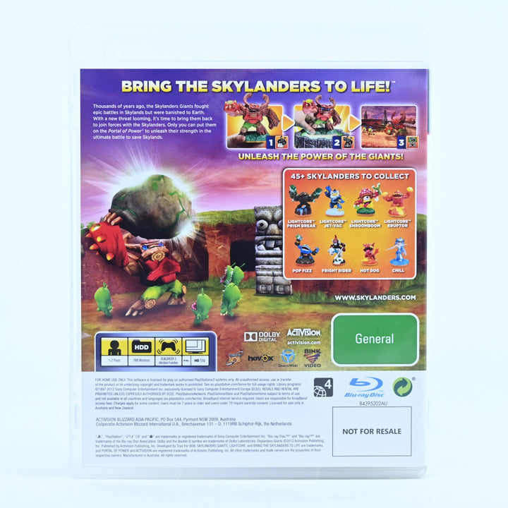 Skylanders: Giants - Sony Playstation 3 / PS3 Game - MINT DISC!