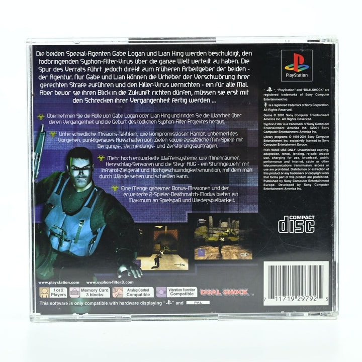 Syphonfilter 3 - No Manual - Sony Playstation 1 / PS1 Game - PAL - FREE POST!
