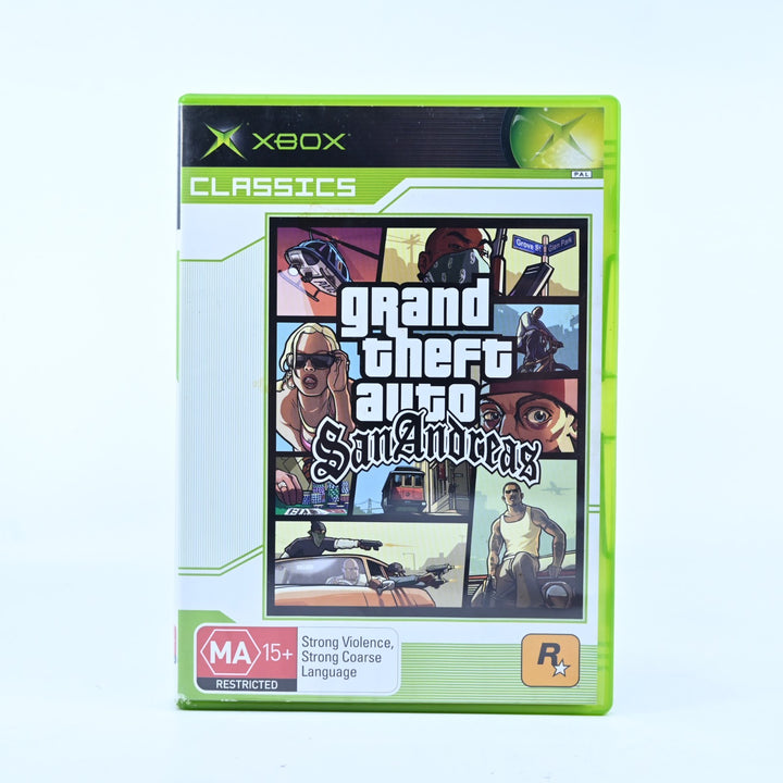 Grand Theft Auto: San Andreas - Original Xbox Game + Manual - No Map - PAL
