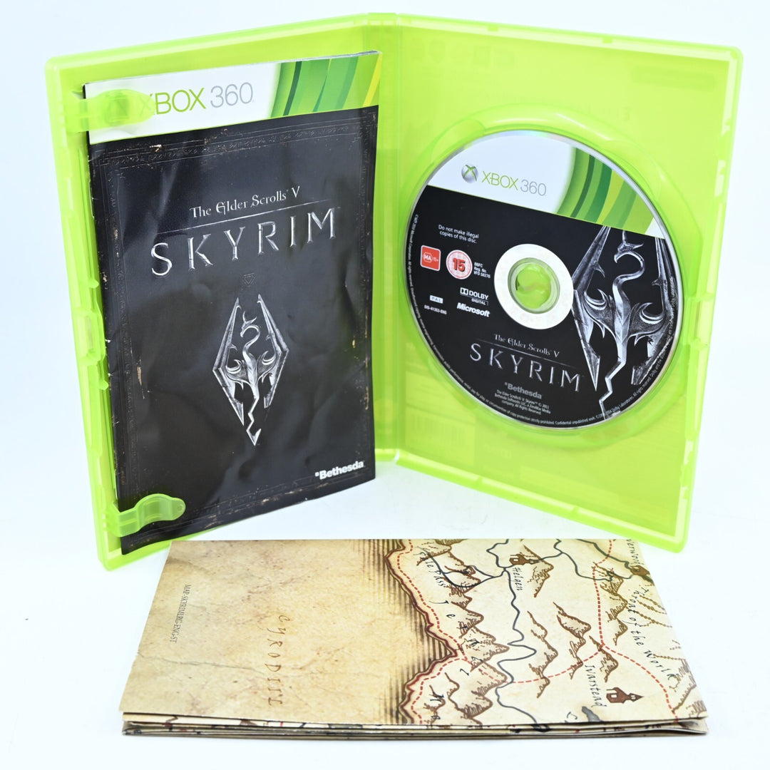 The Elder Scrolls V: Skyrim - Xbox 360 Game + Manual + Map! - PAL - FREE POST!