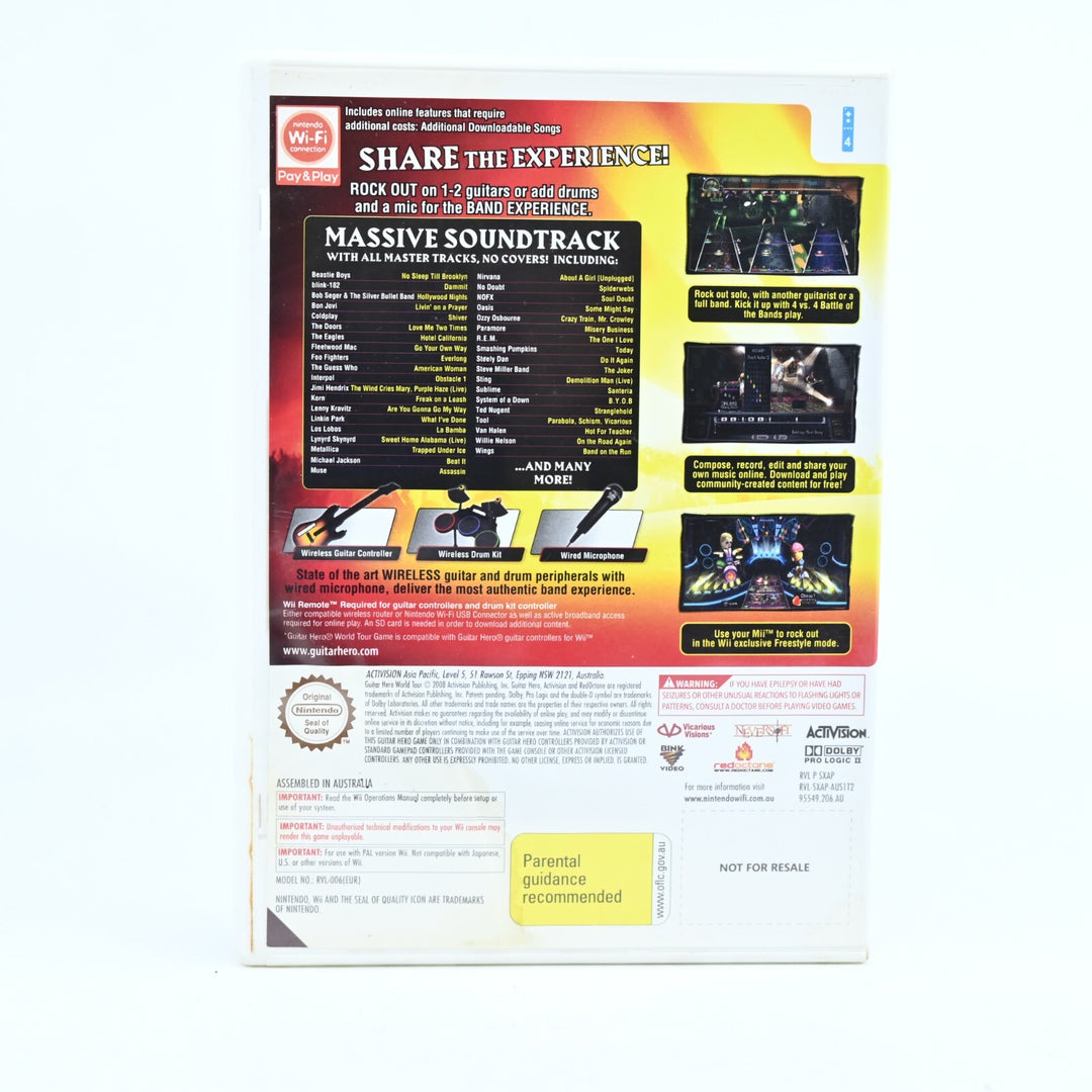 Guitar Hero: World Tour - Nintendo Wii Game + Manual - FREE POST!